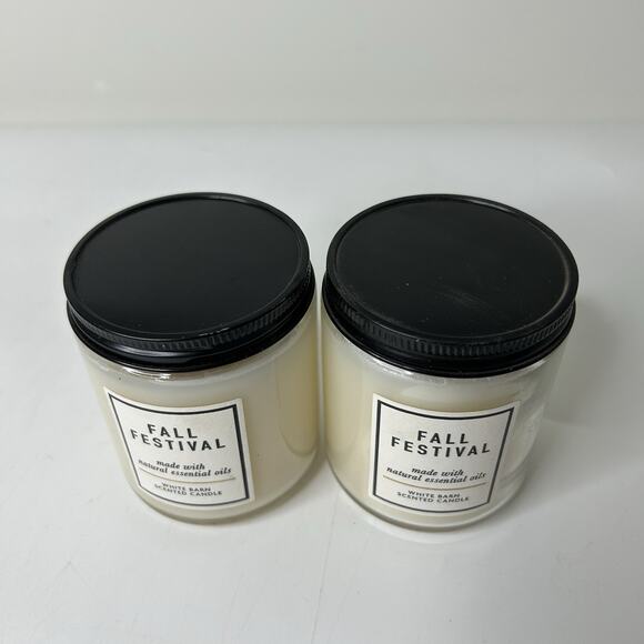 Bath & Body Works Fall Festival Single Wick 7 oz White Jar Candle - Picture 3 of 5